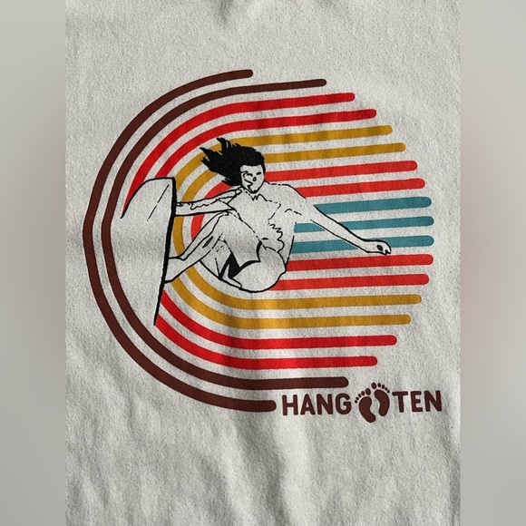 Men’s HANG 👣 TAN Vintage Short Sleeves Surfer Dude  T-Shirt - Picture 5 of 10